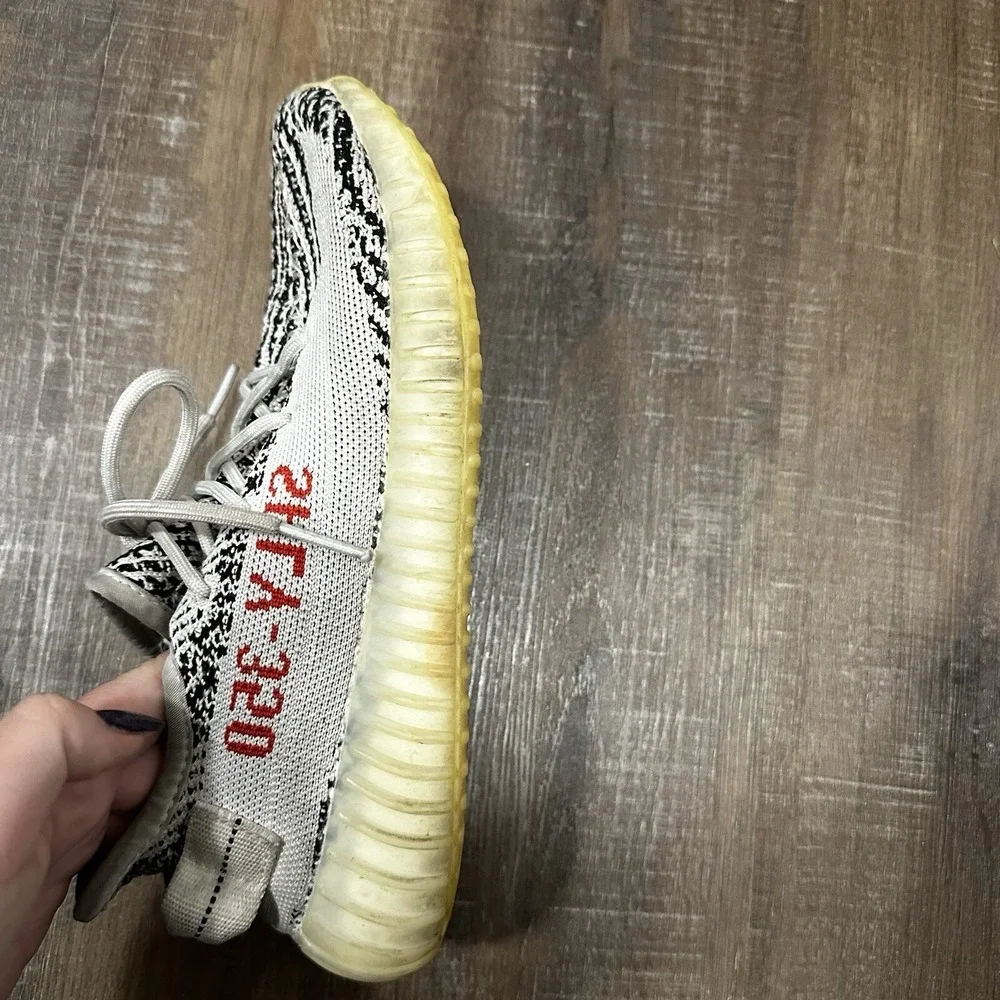 Adidas Yeezy Boost 350 V2 Zebra White Black Red CP9654 Mens Size 7